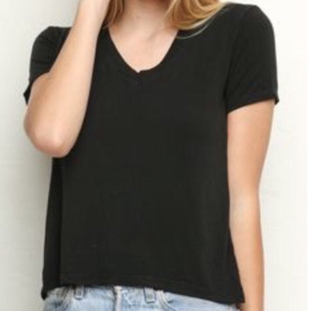 Brandy Melville soft black vneck tshirt
